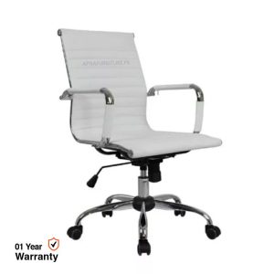 White office chair in Leatherette