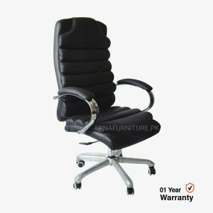 Office chair with foam padding in black color