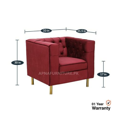 single sofa set dimensions in ryan sofa set